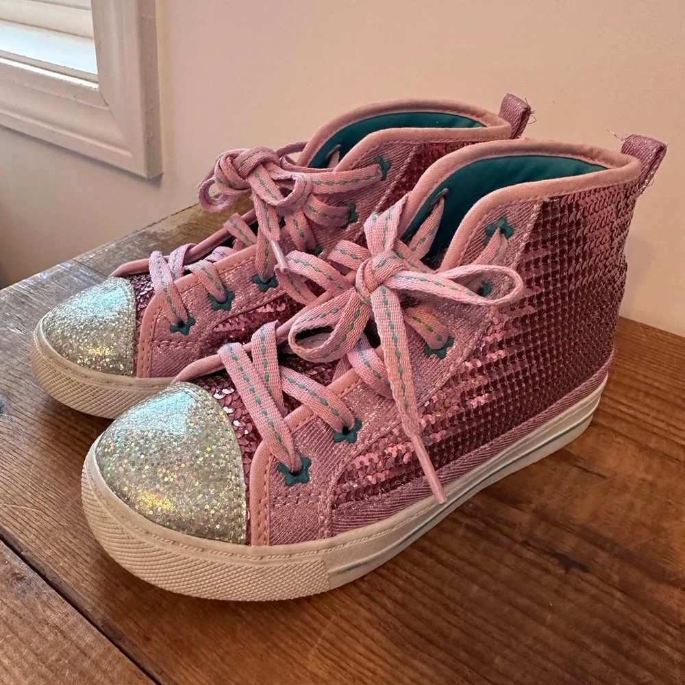 Jojo Siwa Sparkly Pink High-Top Sneakers - Picture 9 of 9